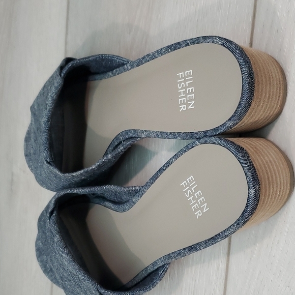 NEW Eileen Fisher Ruche Women Comfort Slide Heels Sandals shoes sz 9 - Picture 5 of 11
